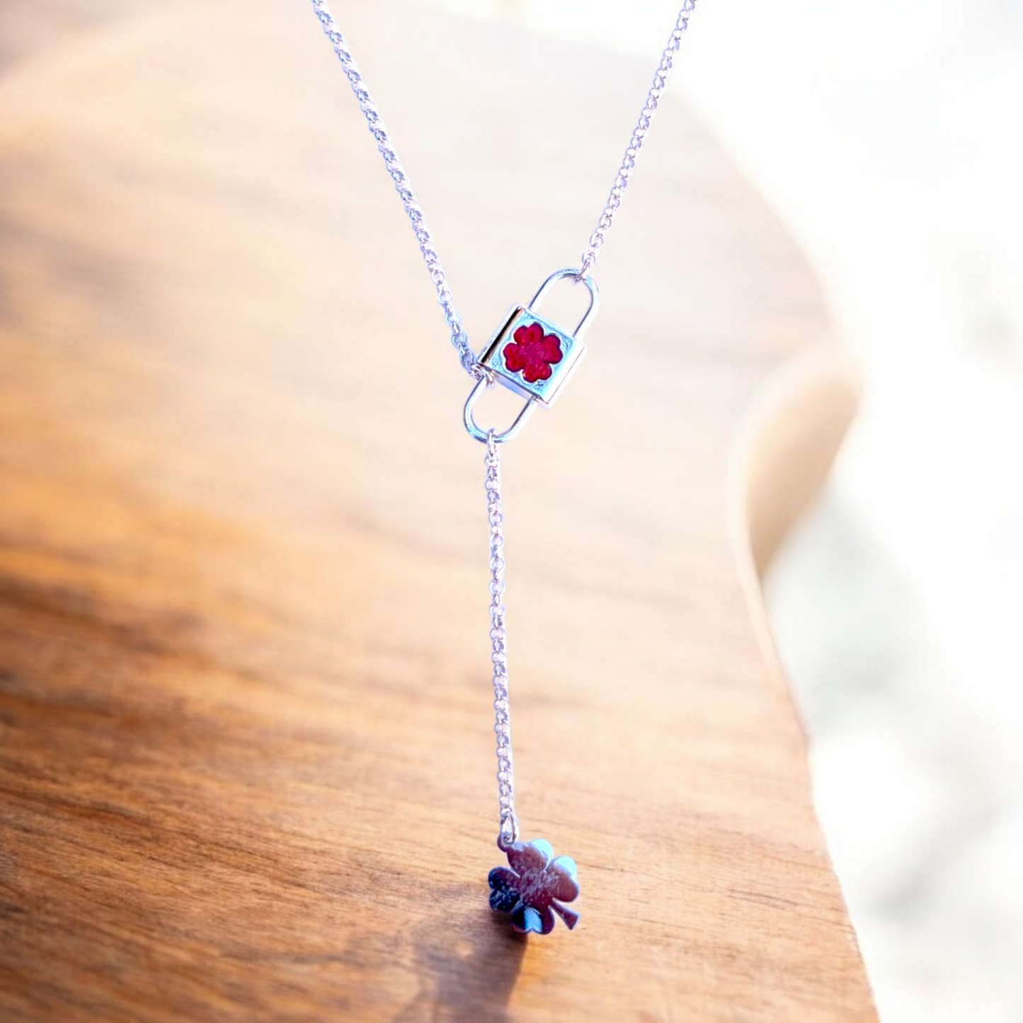 Clover Lock and Charm Lariat