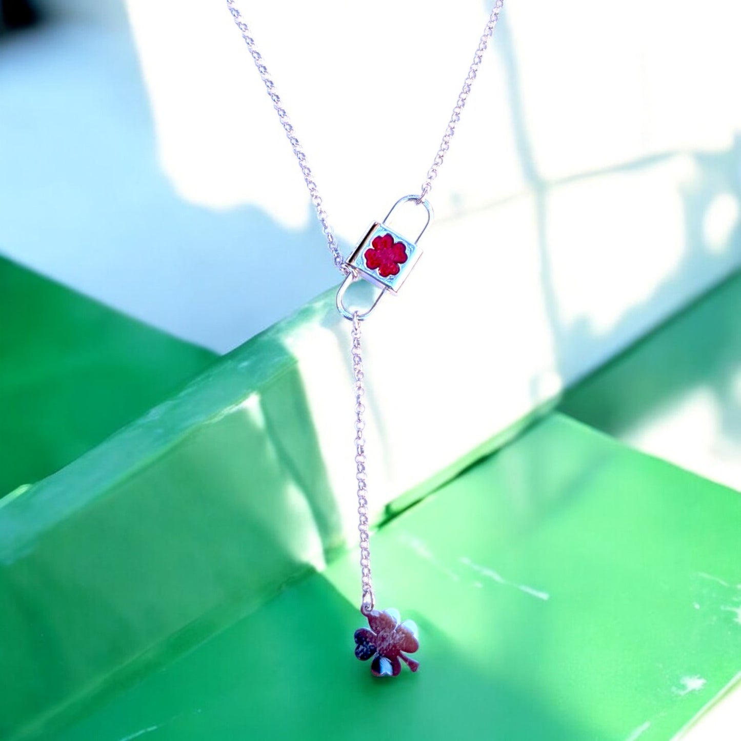 Clover Lock and Charm Lariat
