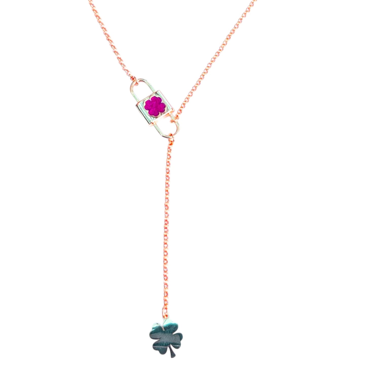 Clover Lock and Charm Lariat