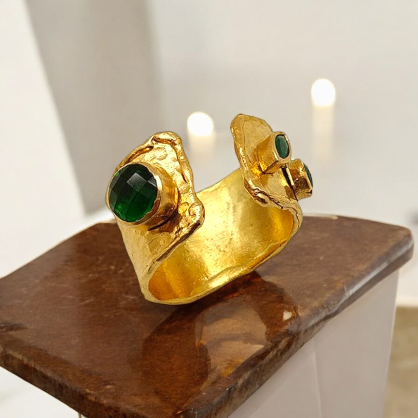 Aurora Fancy Two Side Cuff Gold Ring