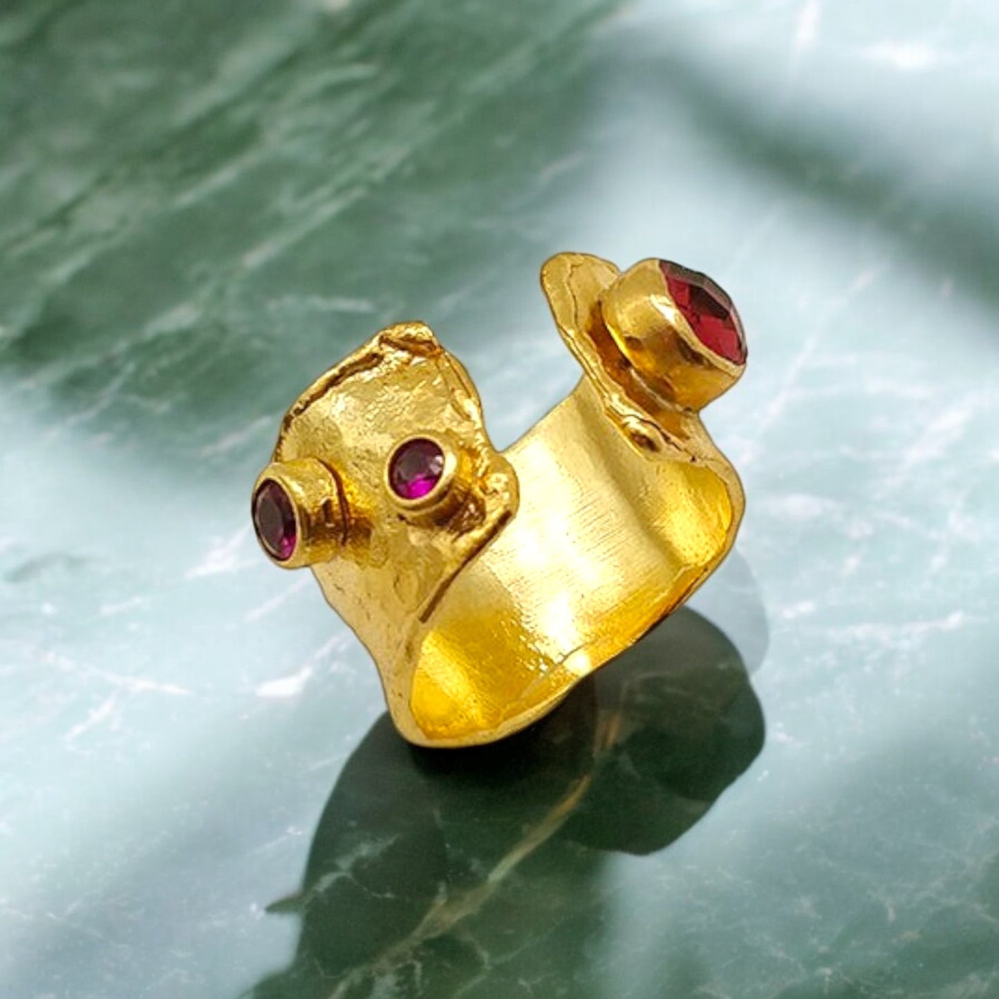 Aurora Fancy Two Side Cuff Gold Ring