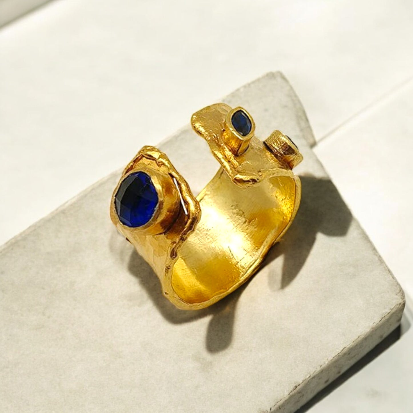 Aurora Fancy Two Side Cuff Gold Ring