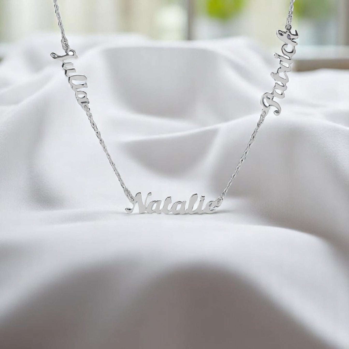 Personalized Engraved Three Name Necklace