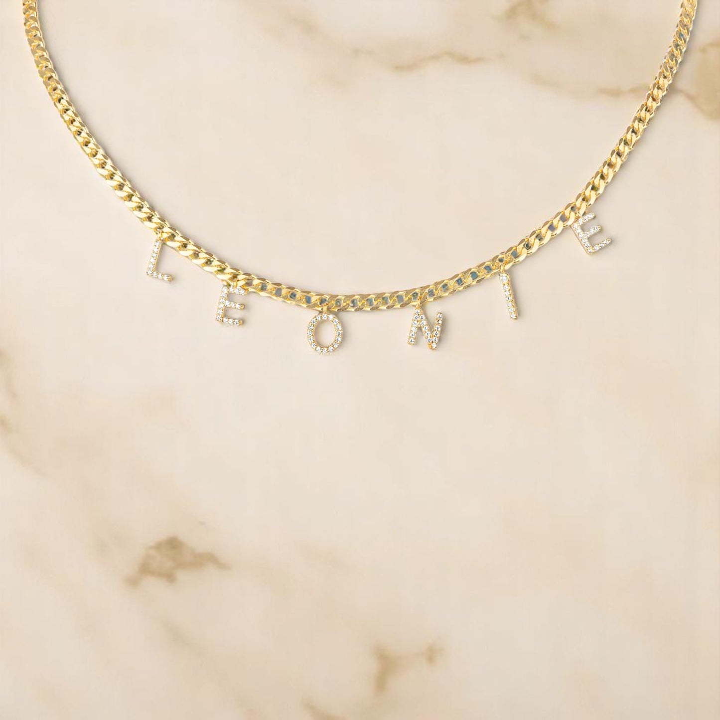 Personalized Diamond Letter Name Necklace