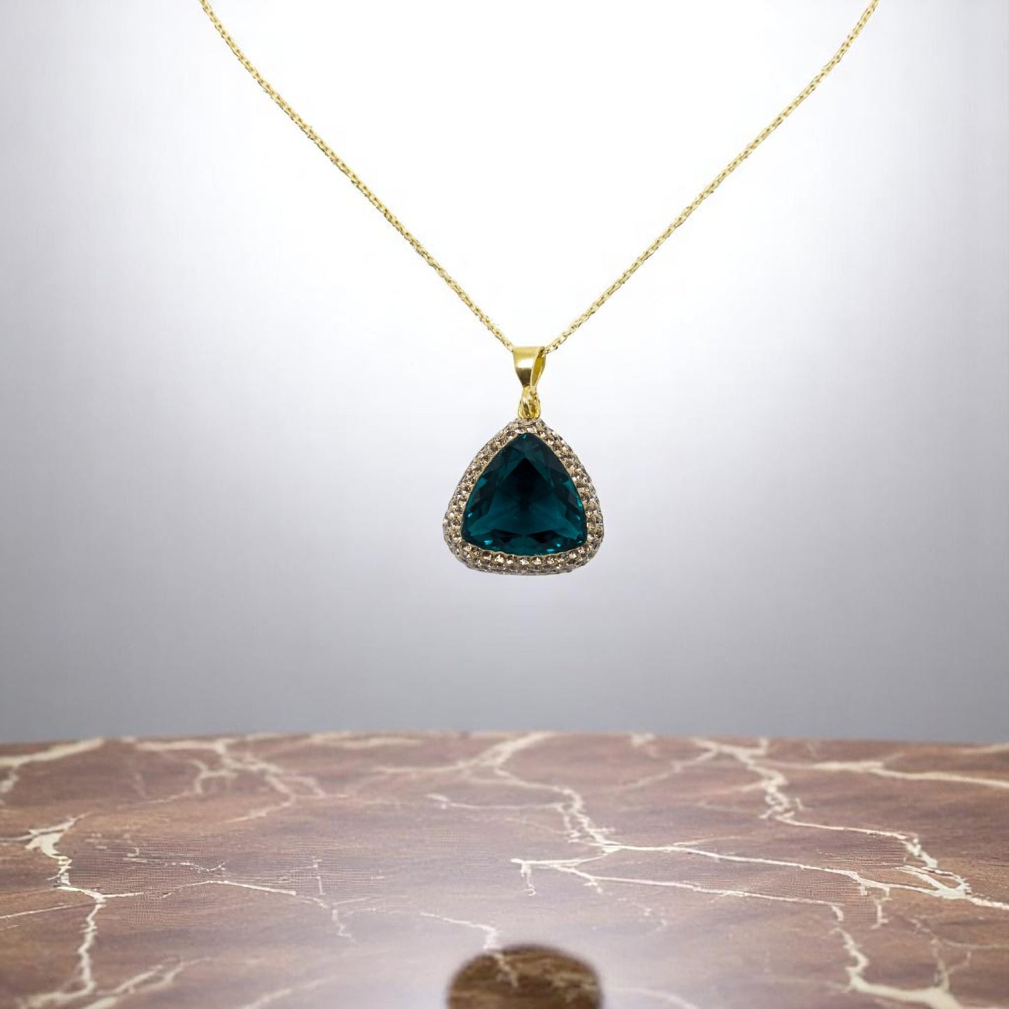 Green Emerald Stone Necklace