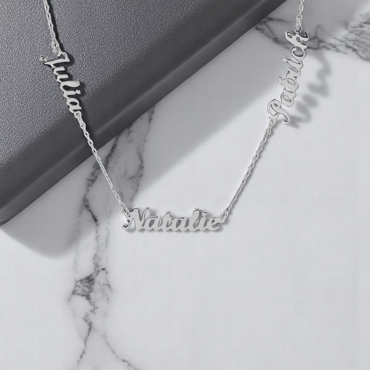 Personalized Engraved Three Name Necklace