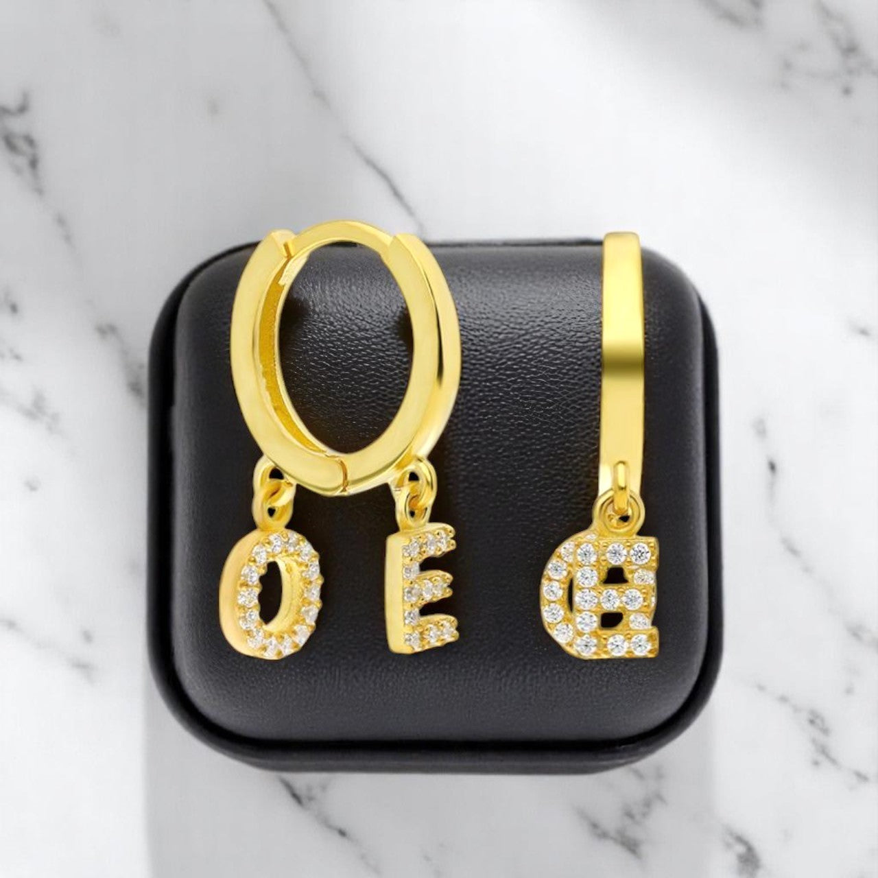 Personalized Diamond Two Initial Earring