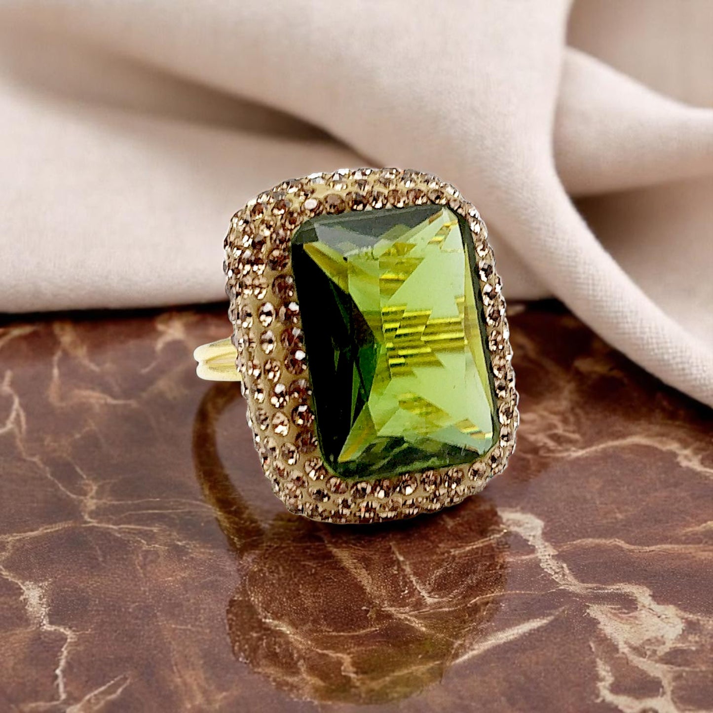 Cz Diaspora Octagon Ring