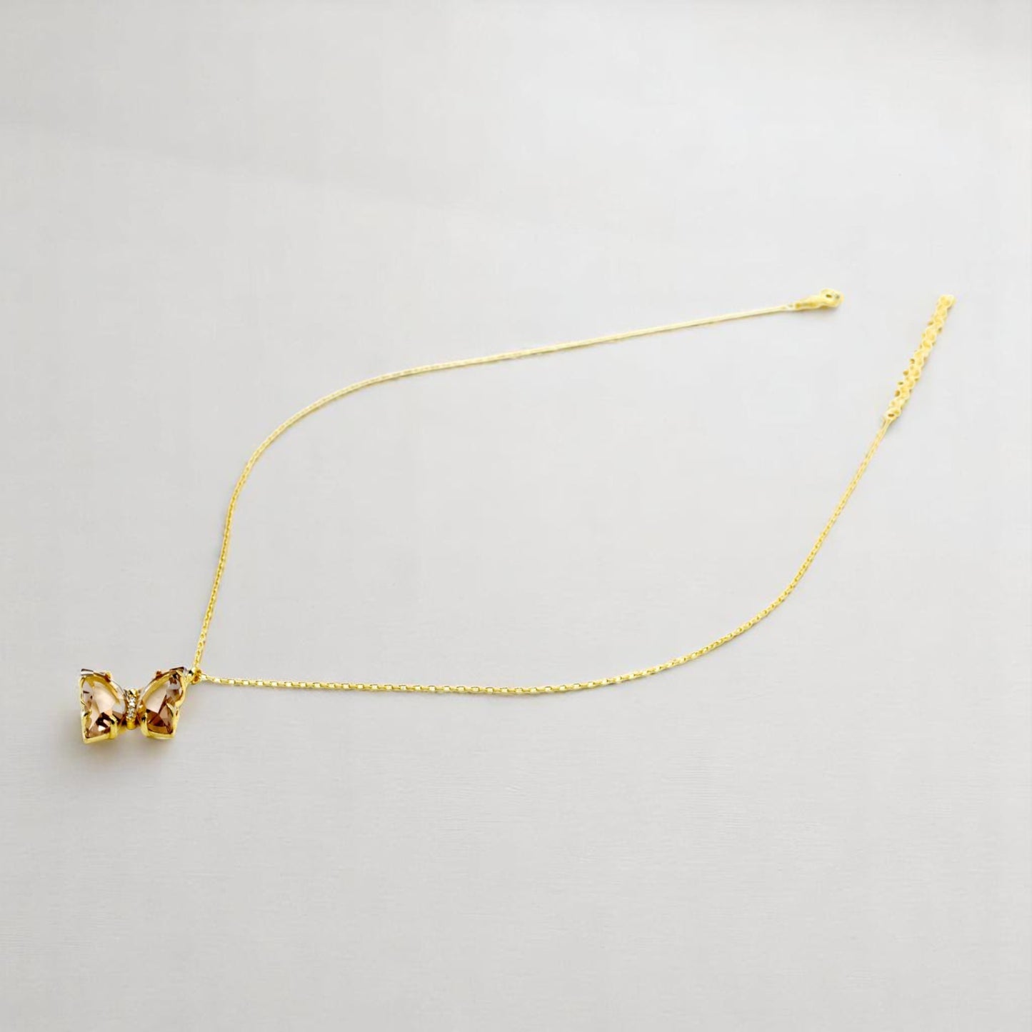 Gold plated Crystal Butterfly Necklace