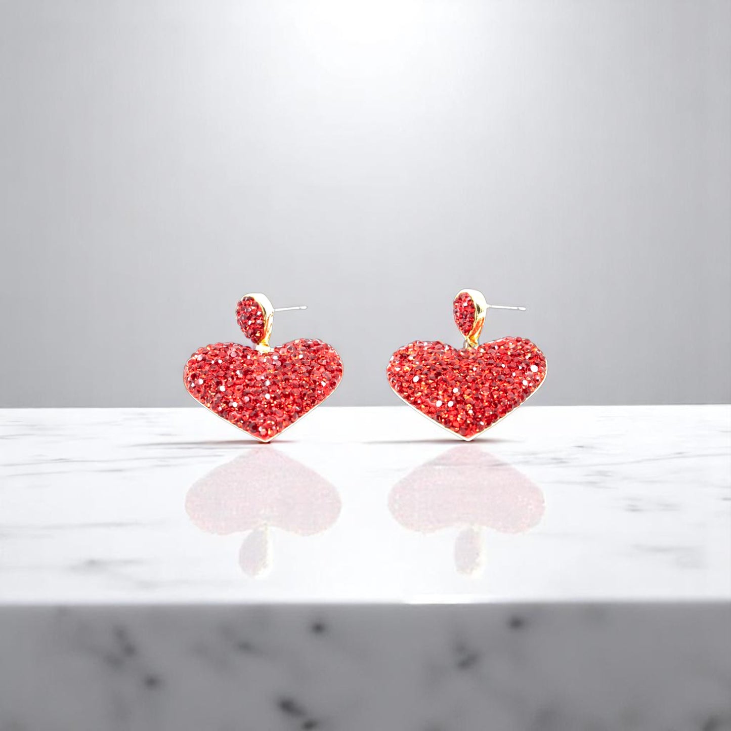 Sparkly Red Heart Earring