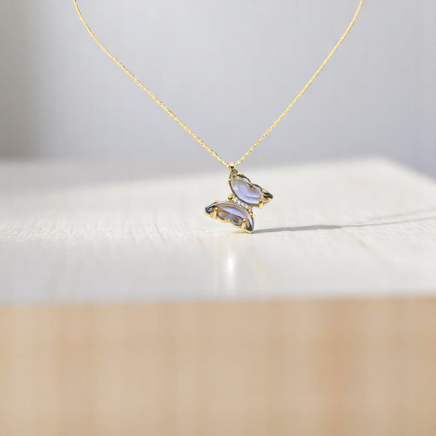Amethyst Butterfly Necklace