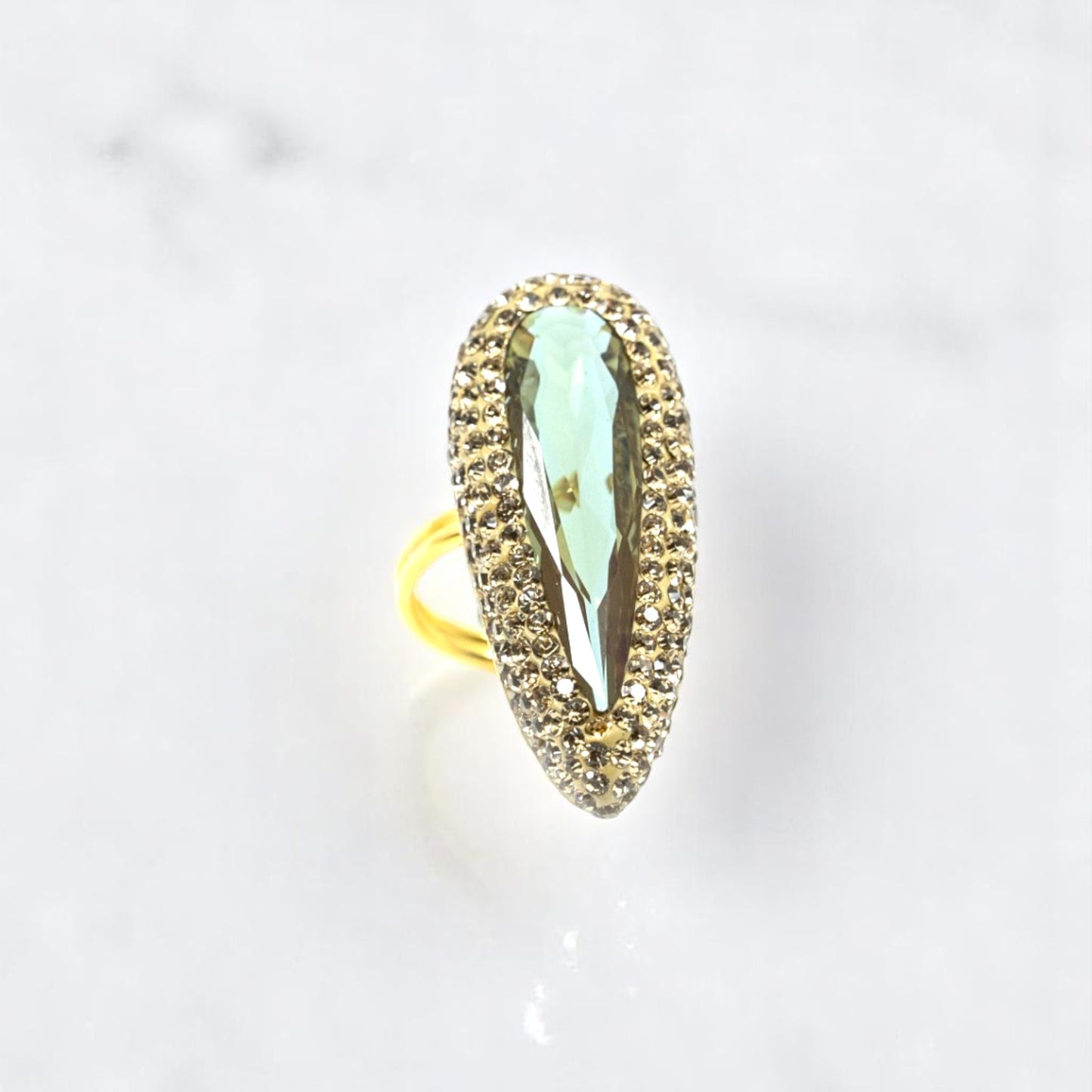 Long Oval Shaped Diaspore Ring