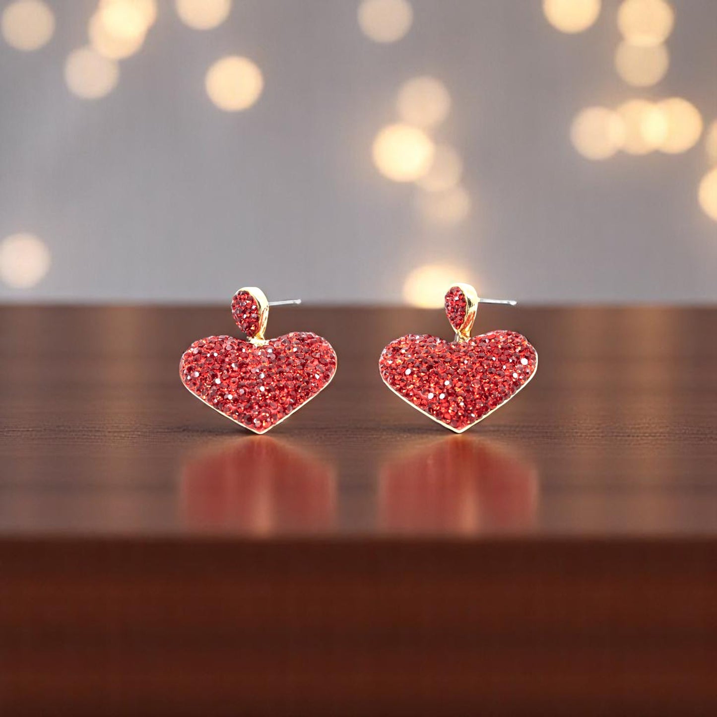 Sparkly Red Heart Earring