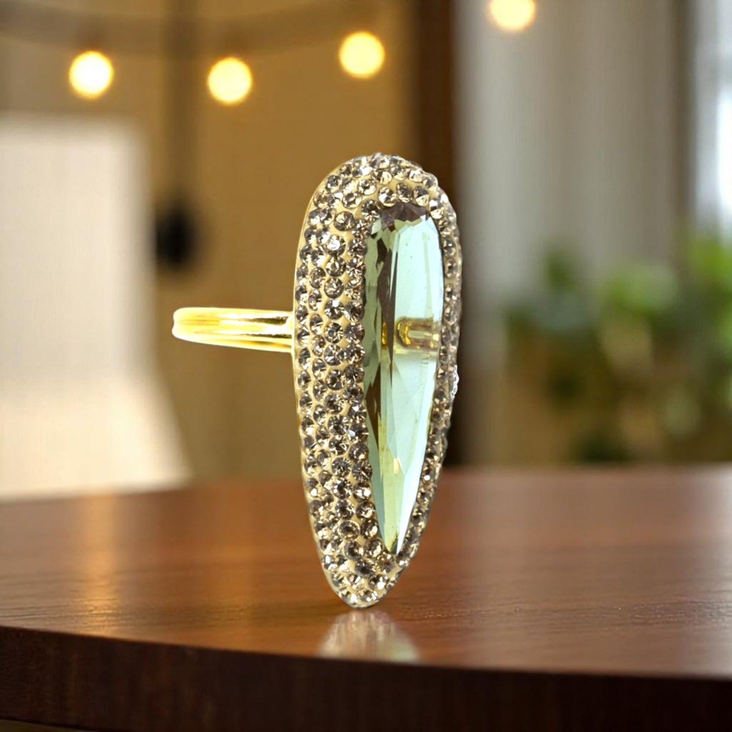 Long Oval Shaped Diaspore Ring