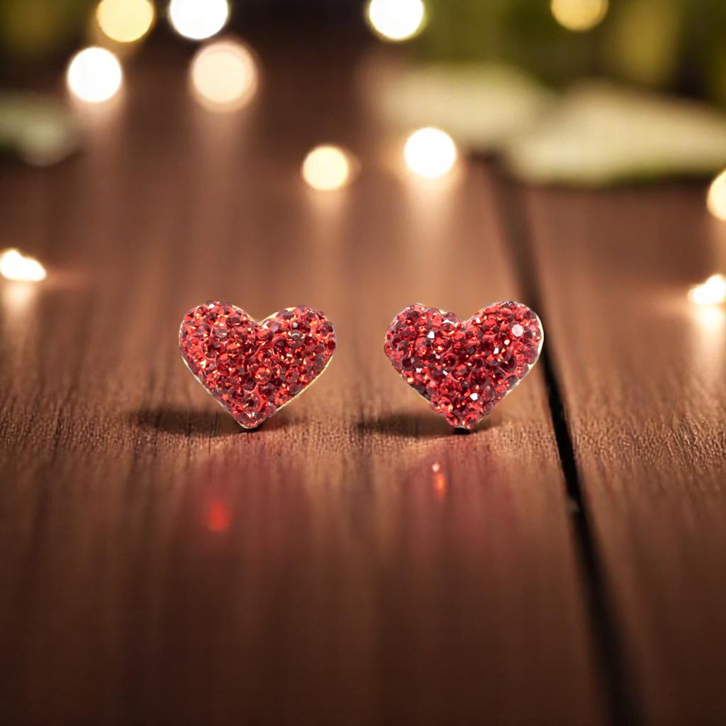 Tiny Red Heart Stud Earring