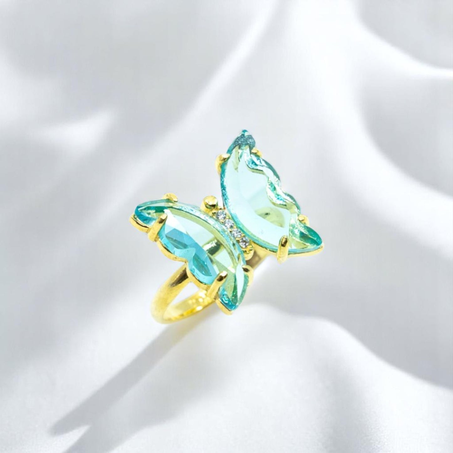 Sky Blue Topaz Butterfly Ring over Sterling