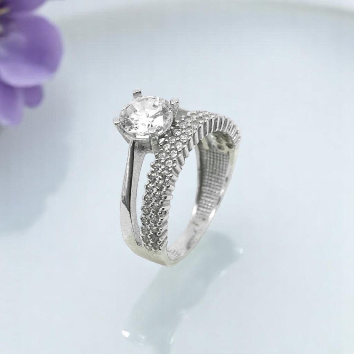 Double CZ Sterling Silver Ring