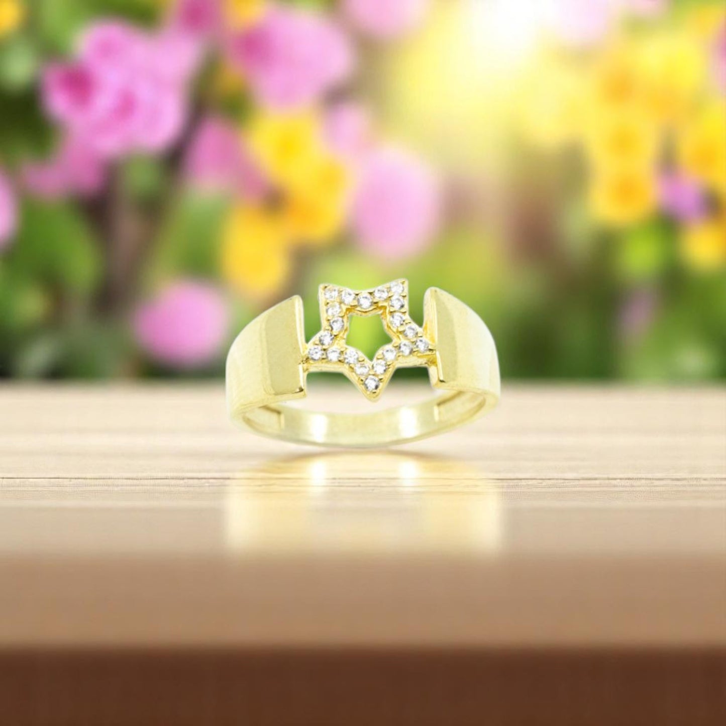 Wide Band Star Ring