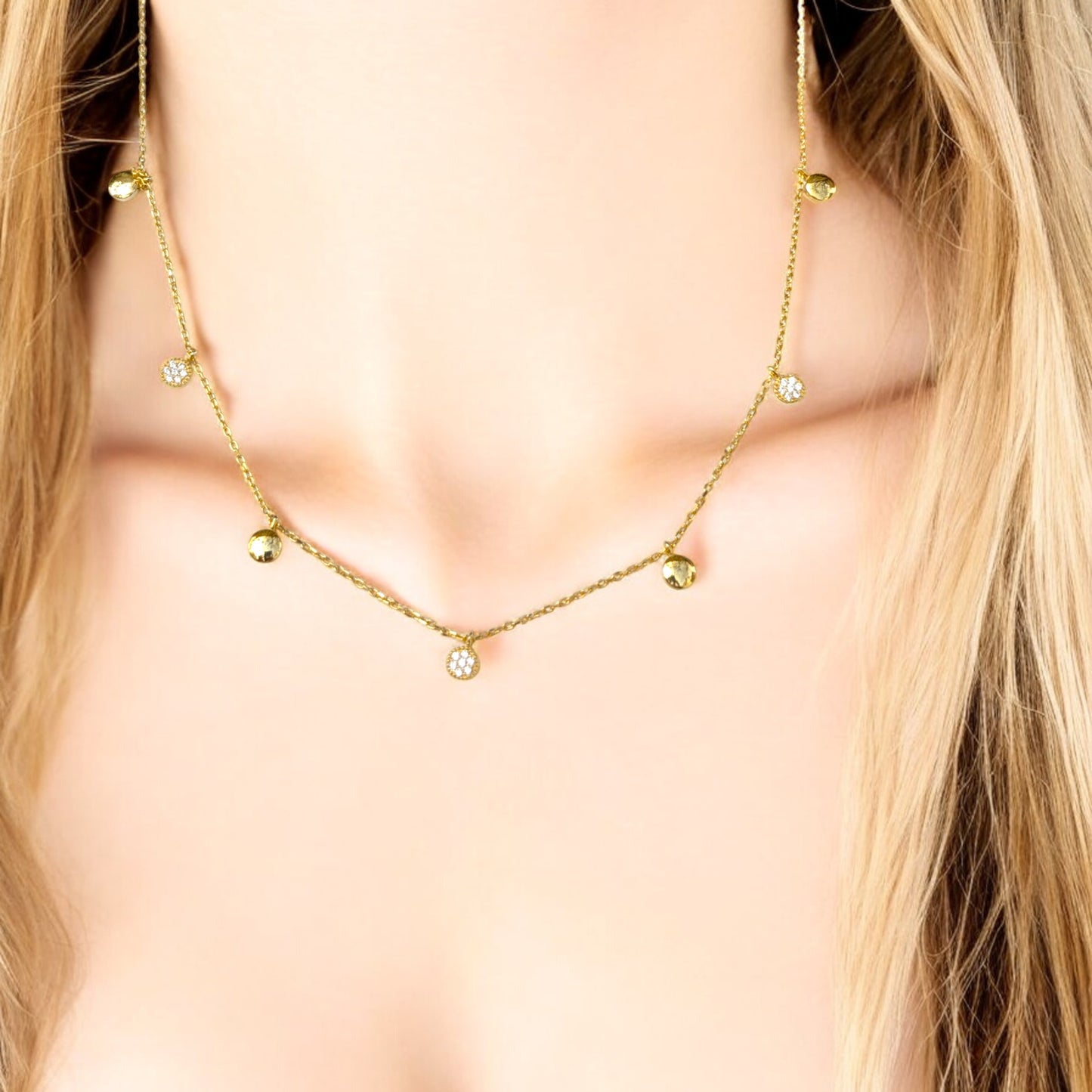 Delicate Gold Disc Necklace