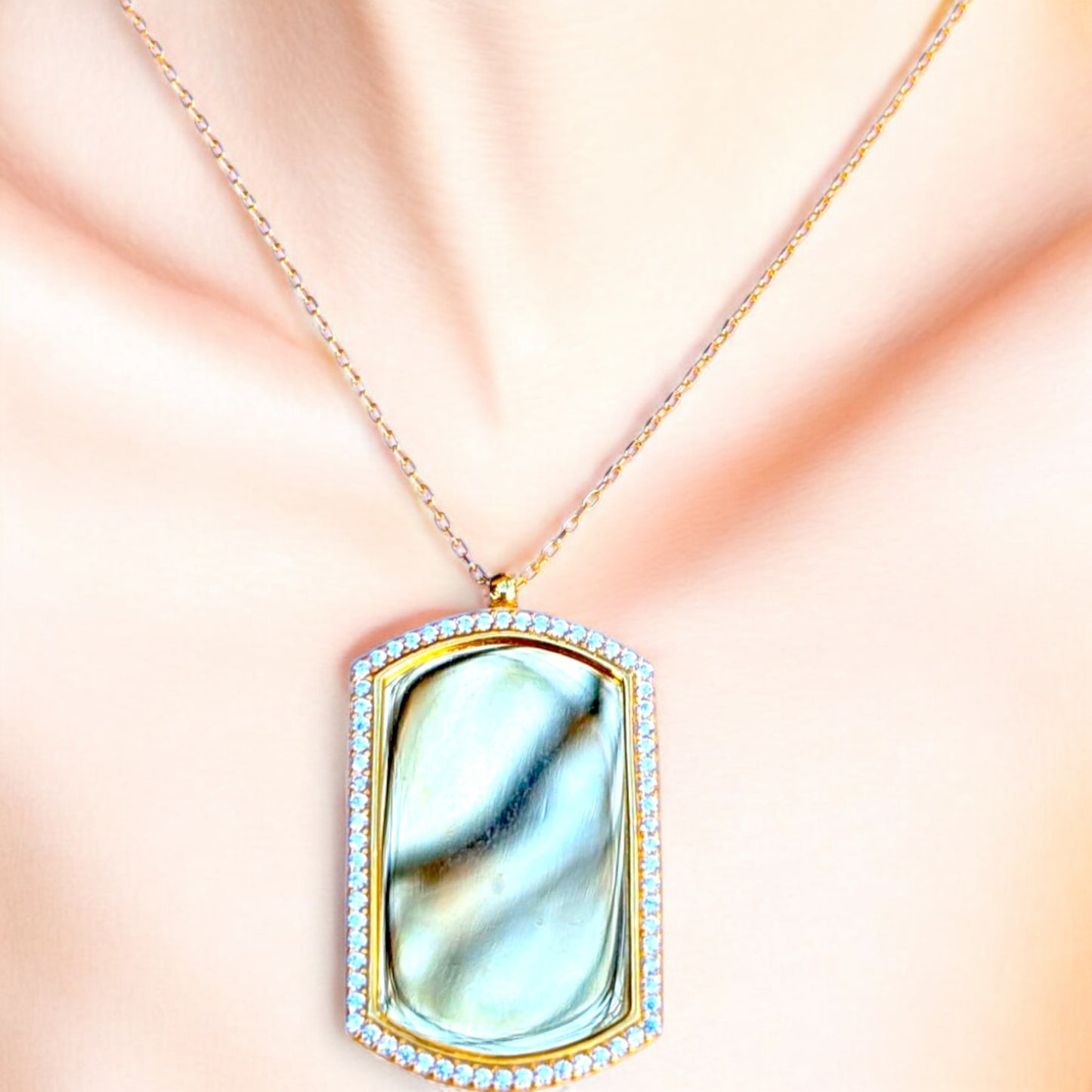 Dog Tag CZ Necklace