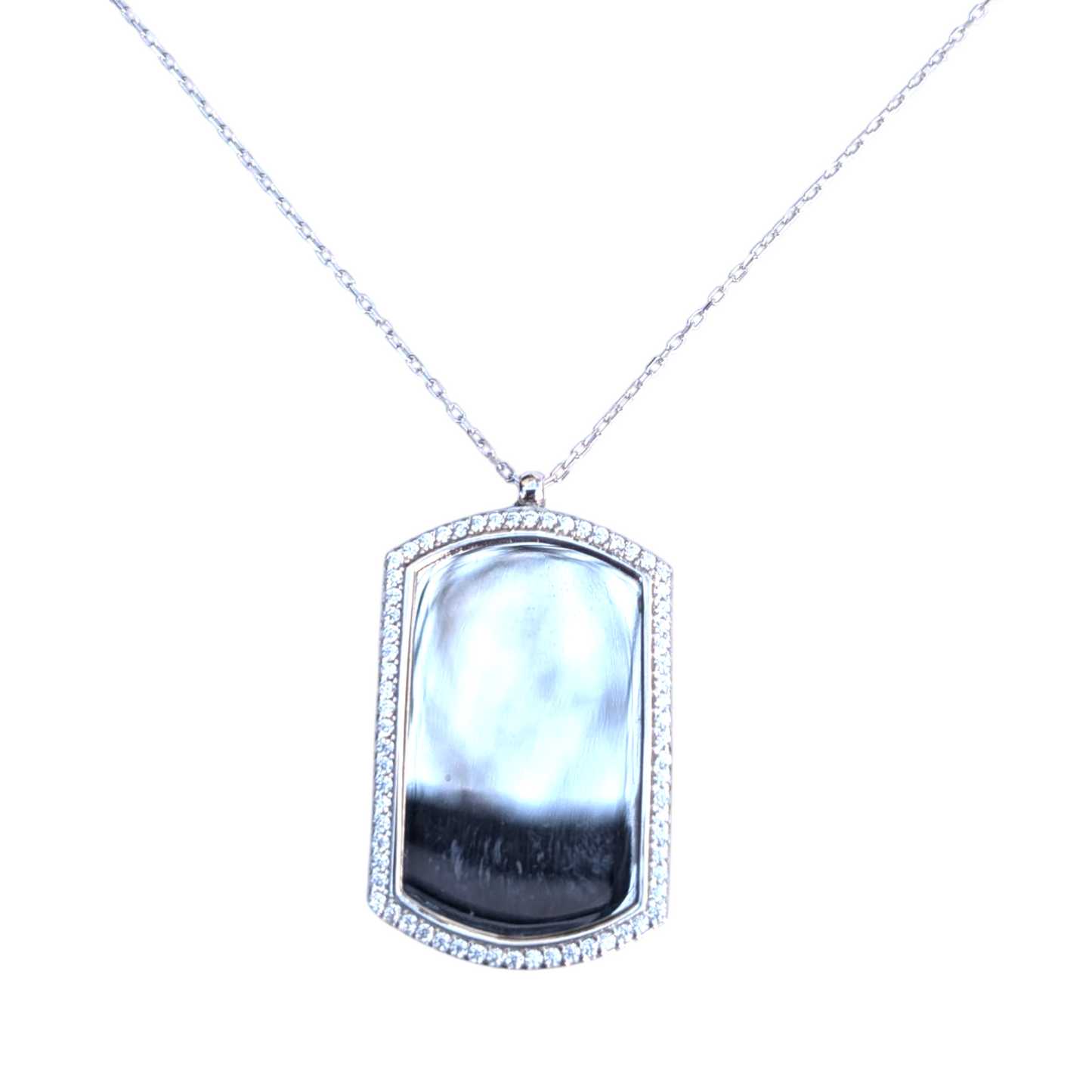 Dog Tag CZ Necklace
