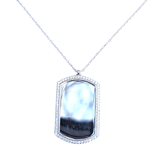 Dog Tag CZ Necklace