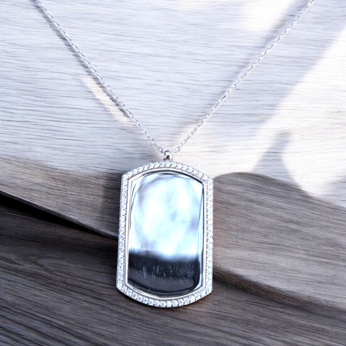 Dog Tag CZ Necklace
