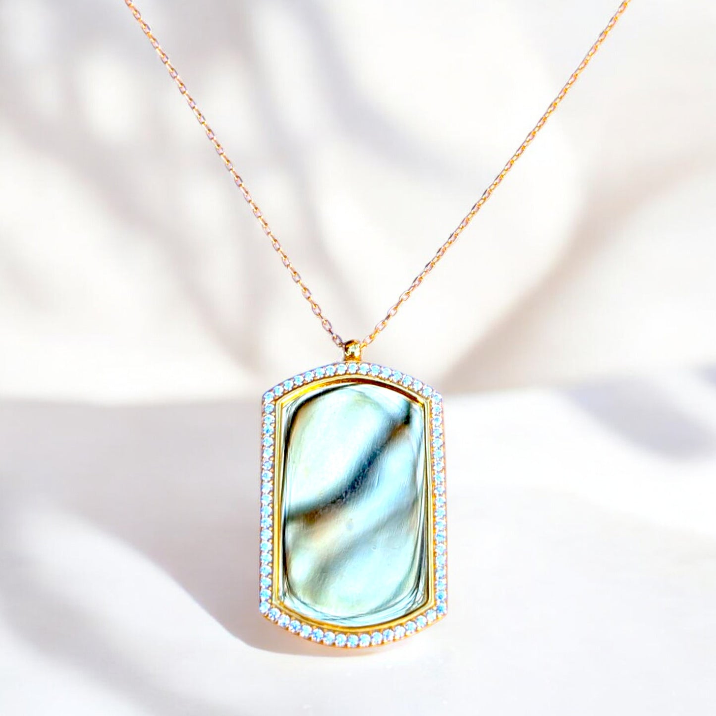 Dog Tag CZ Necklace