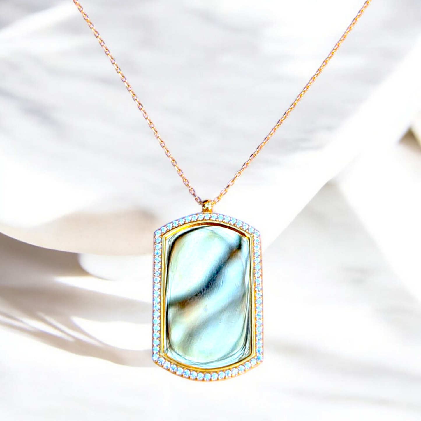 Dog Tag CZ Necklace