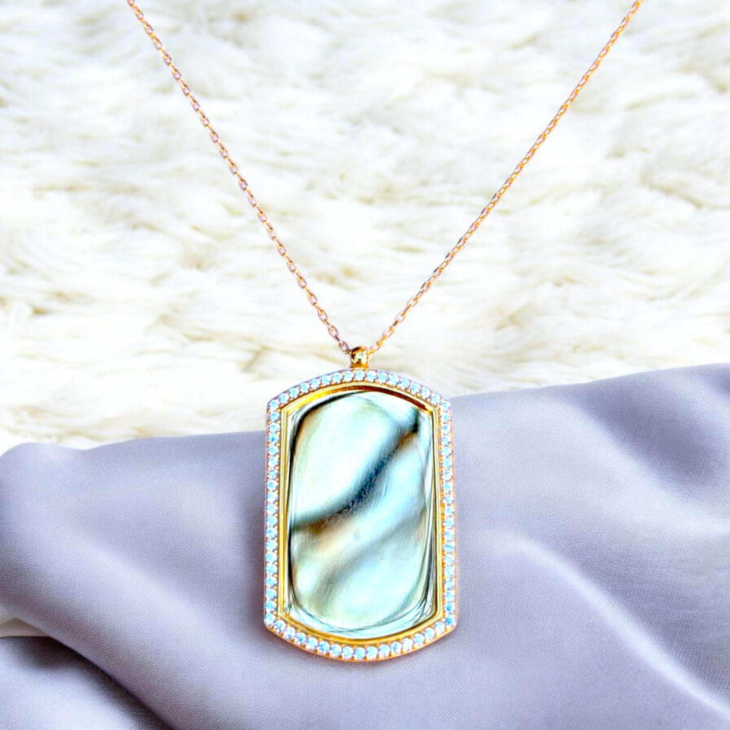 Dog Tag CZ Necklace
