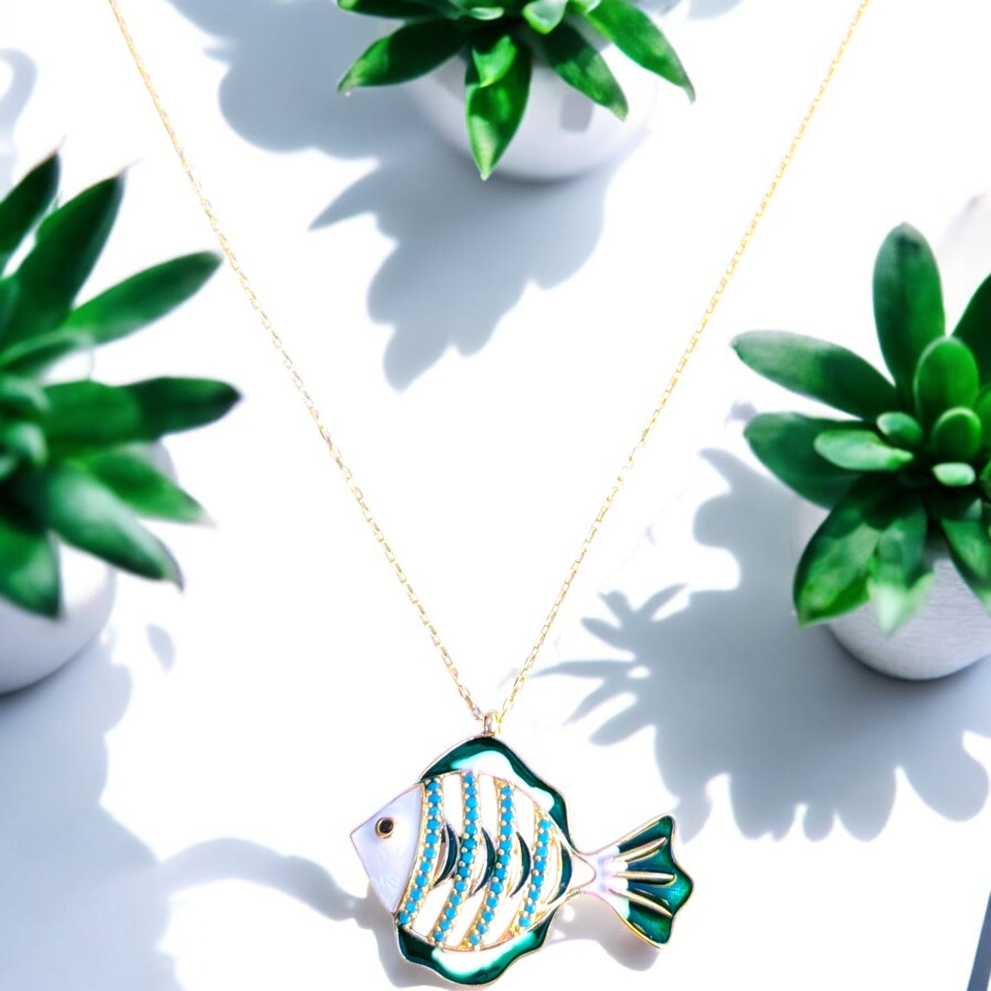 Fish Pendant Multicolor Enemaled