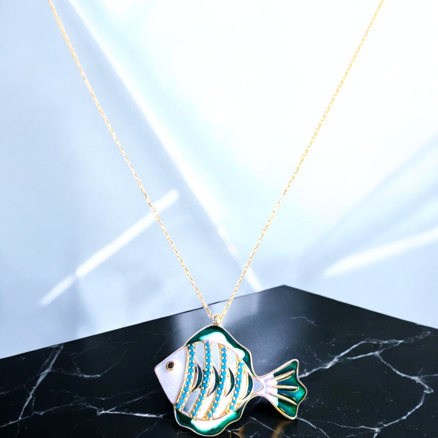 Fish Pendant Multicolor Enemaled