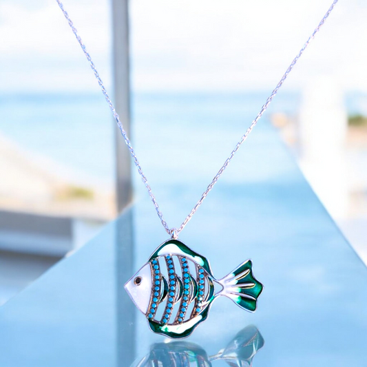 Fish Pendant Multicolor Enemaled
