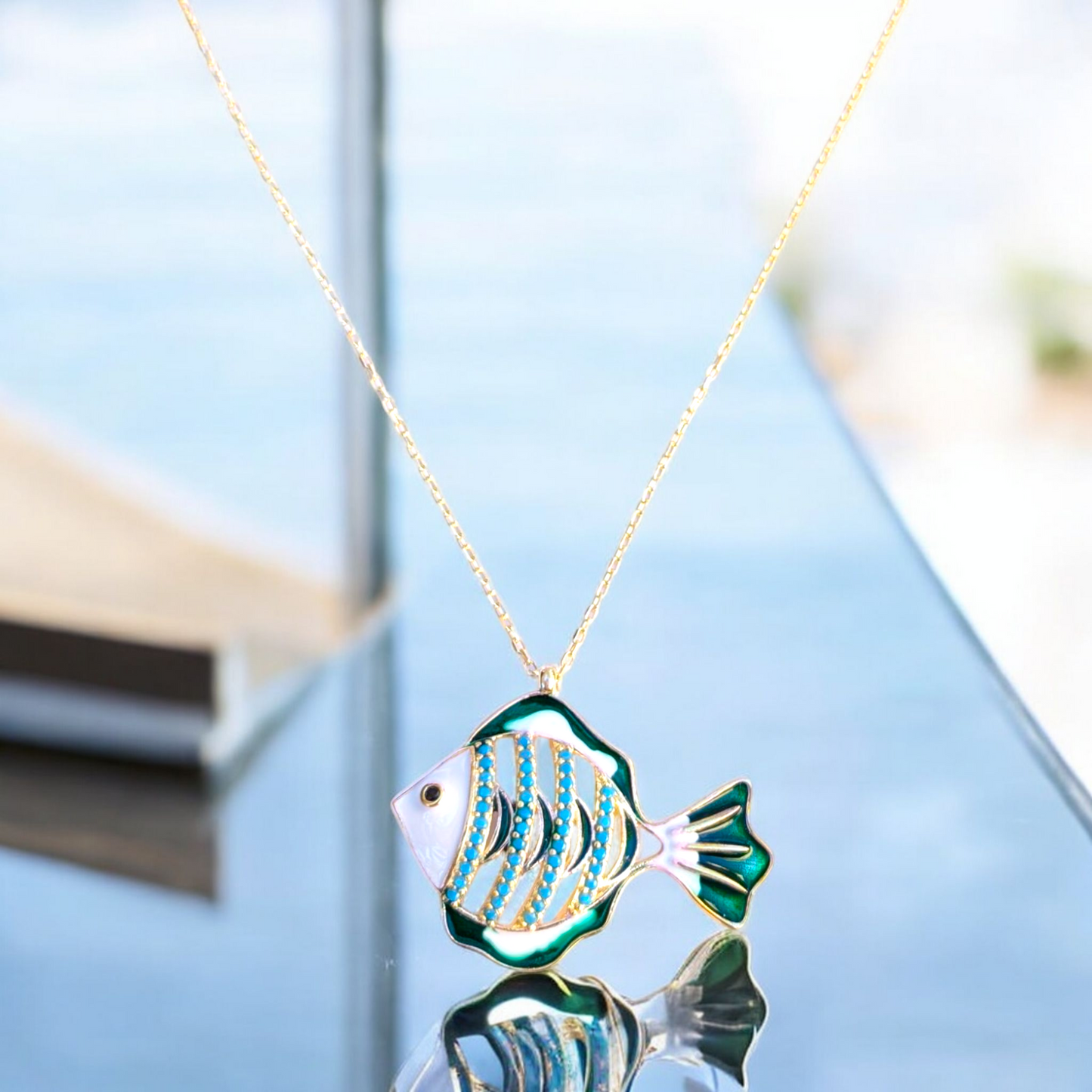 Fish Pendant Multicolor Enemaled