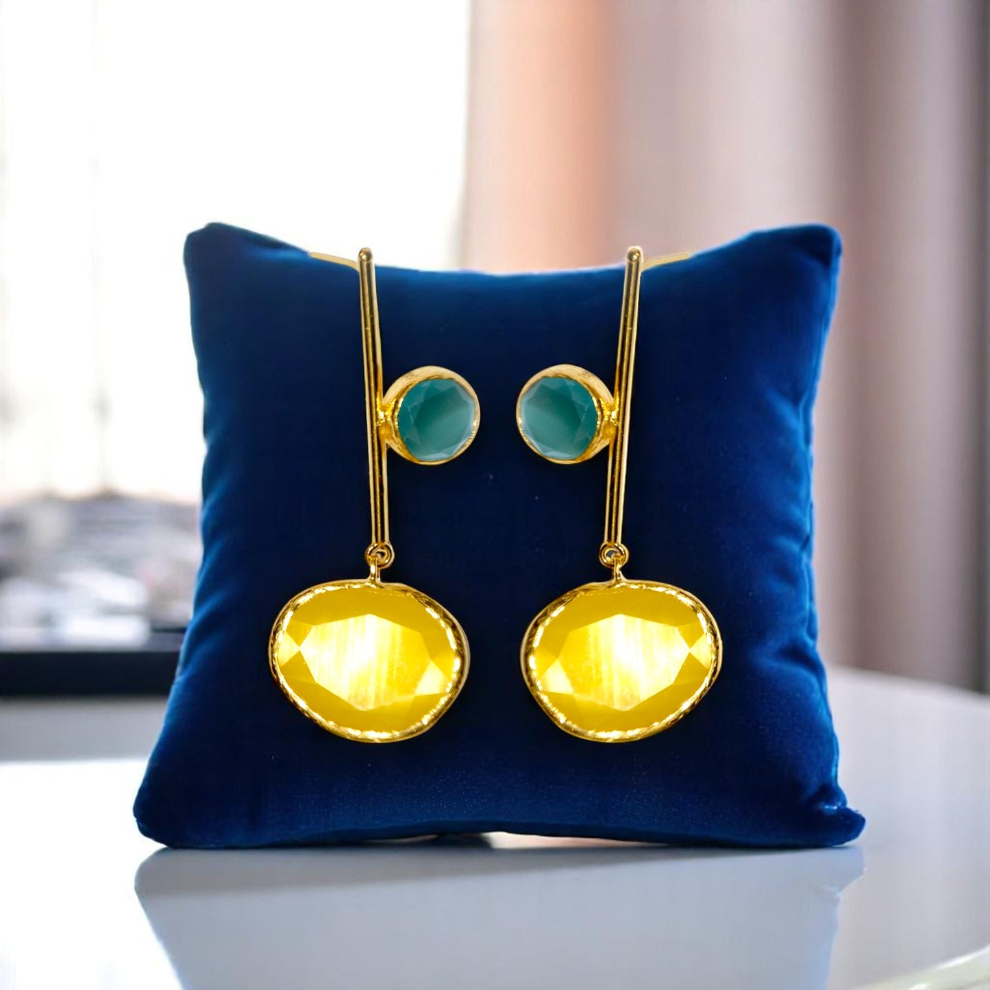 Aurora Mustard Modern Gold Earings