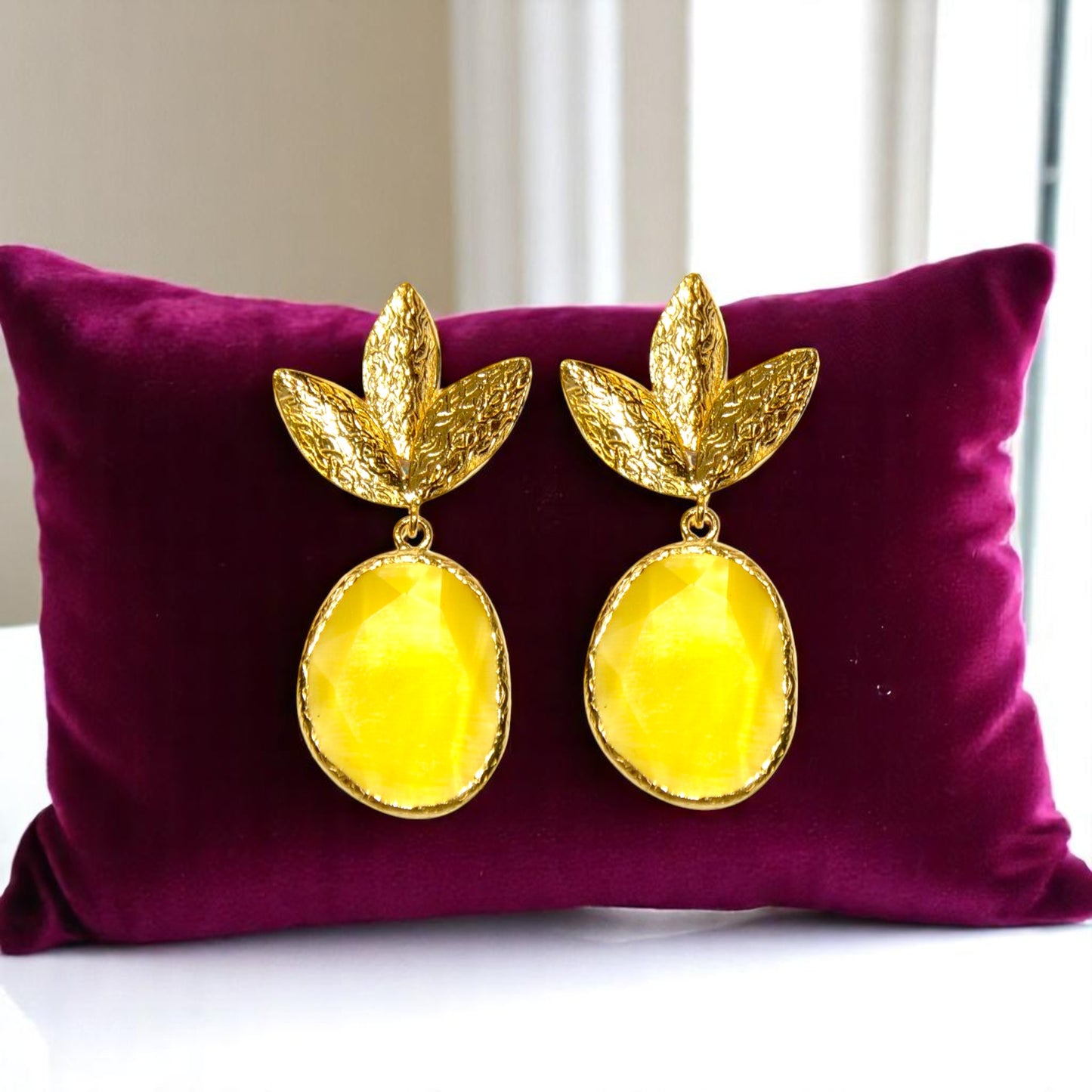 Aurora Mustard Gold Earrings
