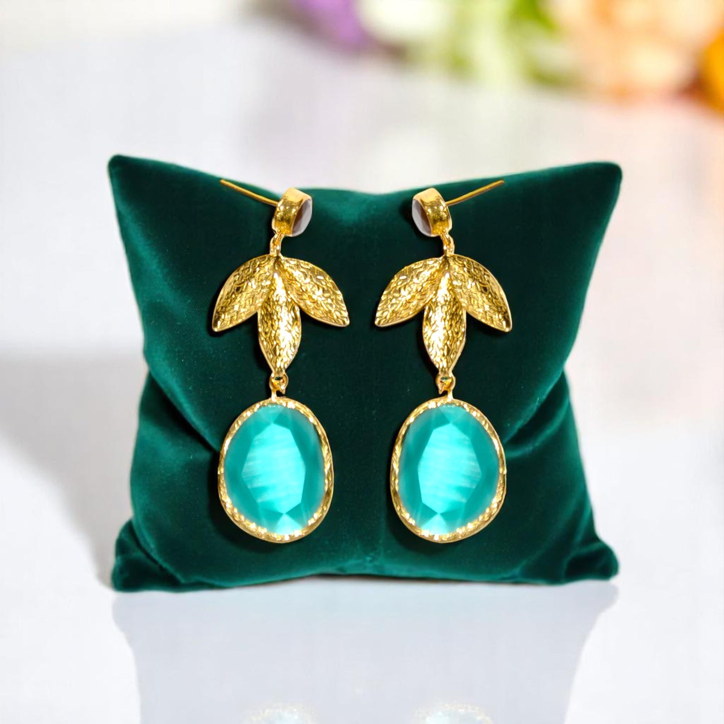 Aurora Turquoise Gold Earrings
