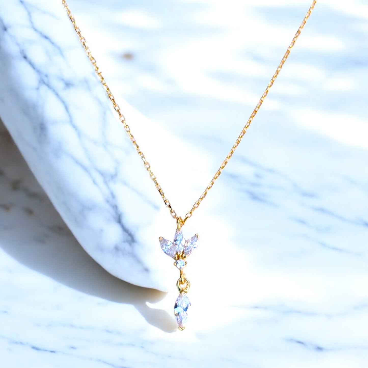 Trio Lotus Gold Necklace