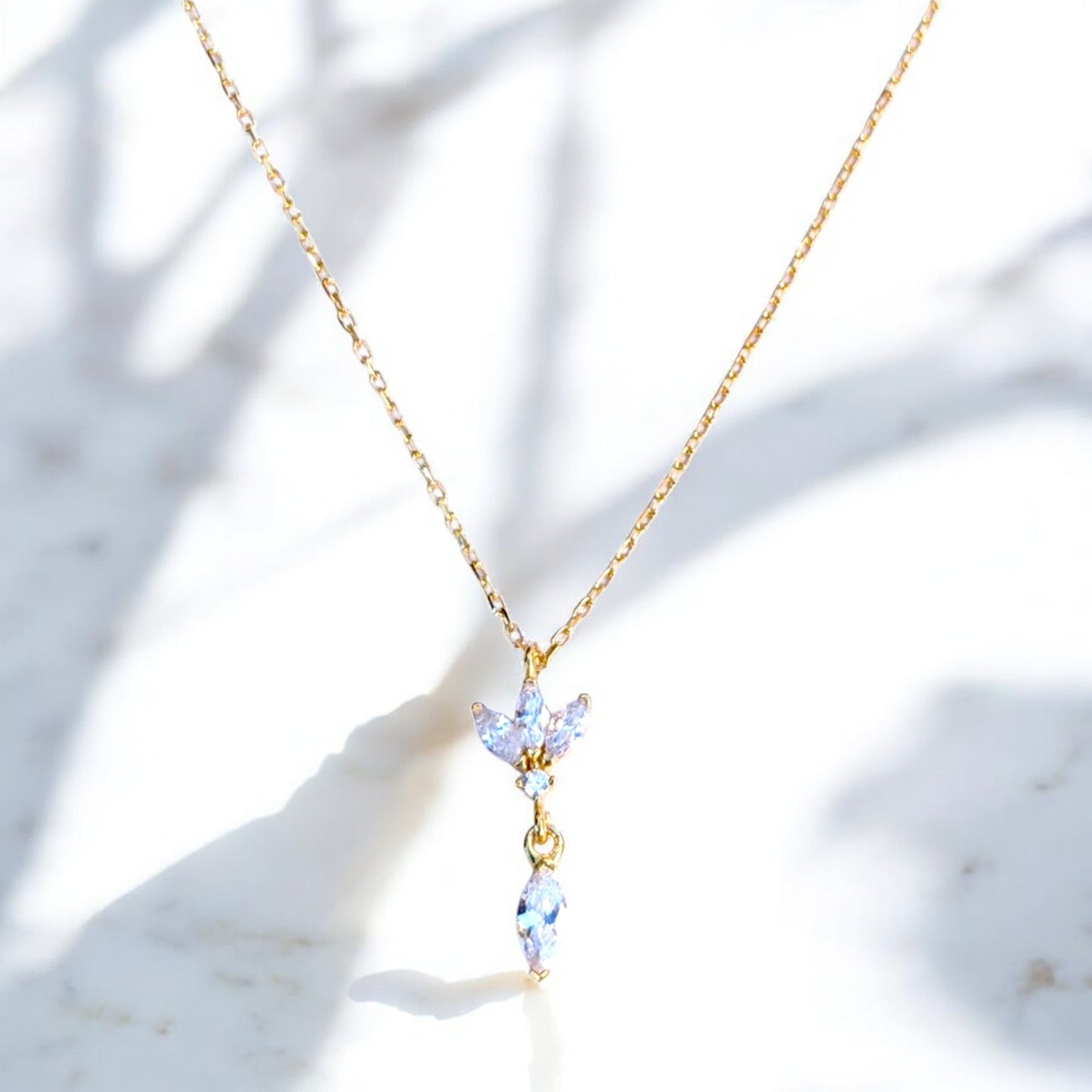 Trio Lotus Gold Necklace