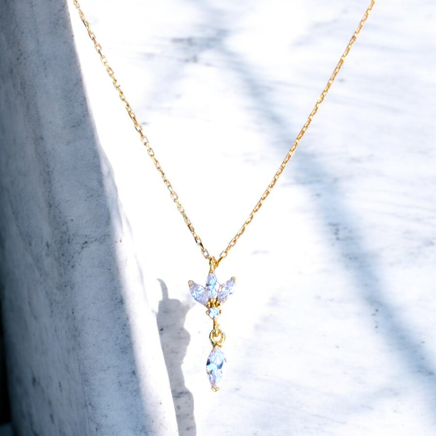 Trio Lotus Gold Necklace