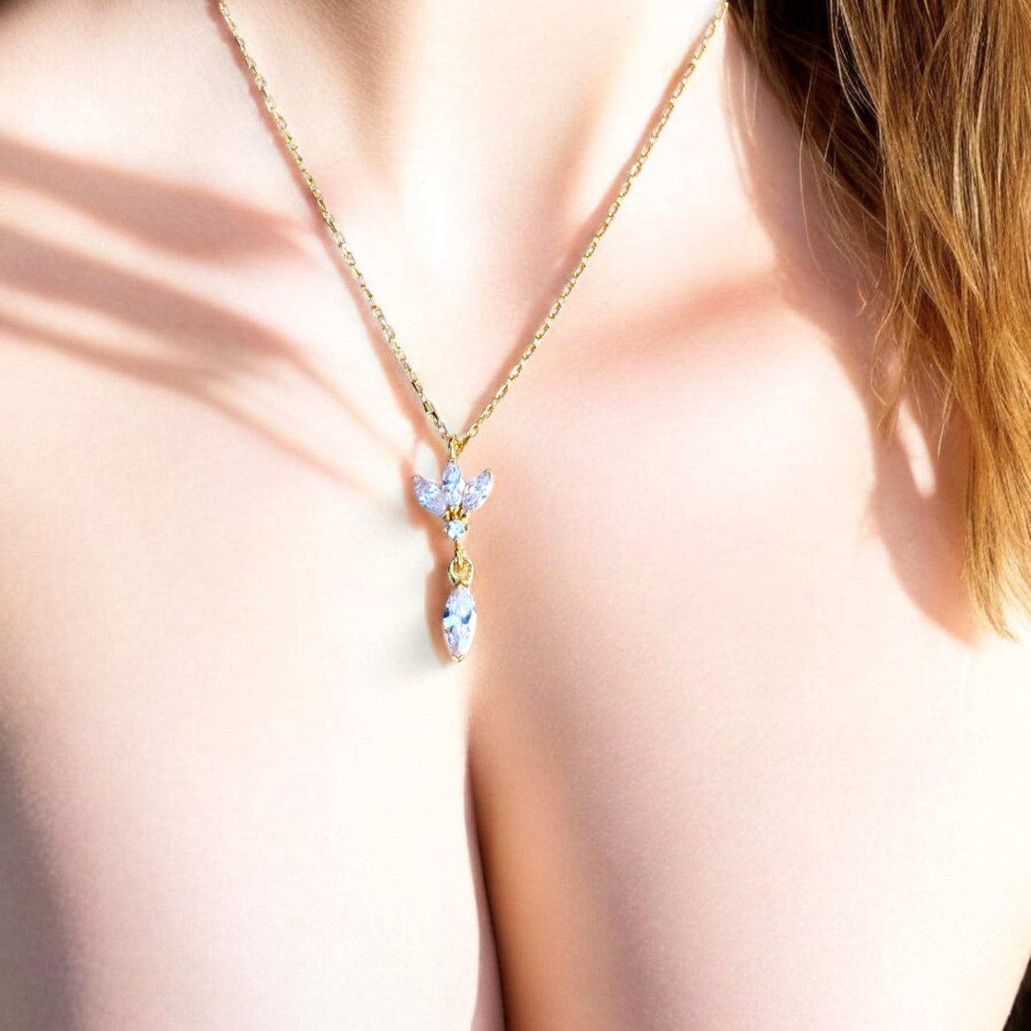 Trio Lotus Gold Necklace
