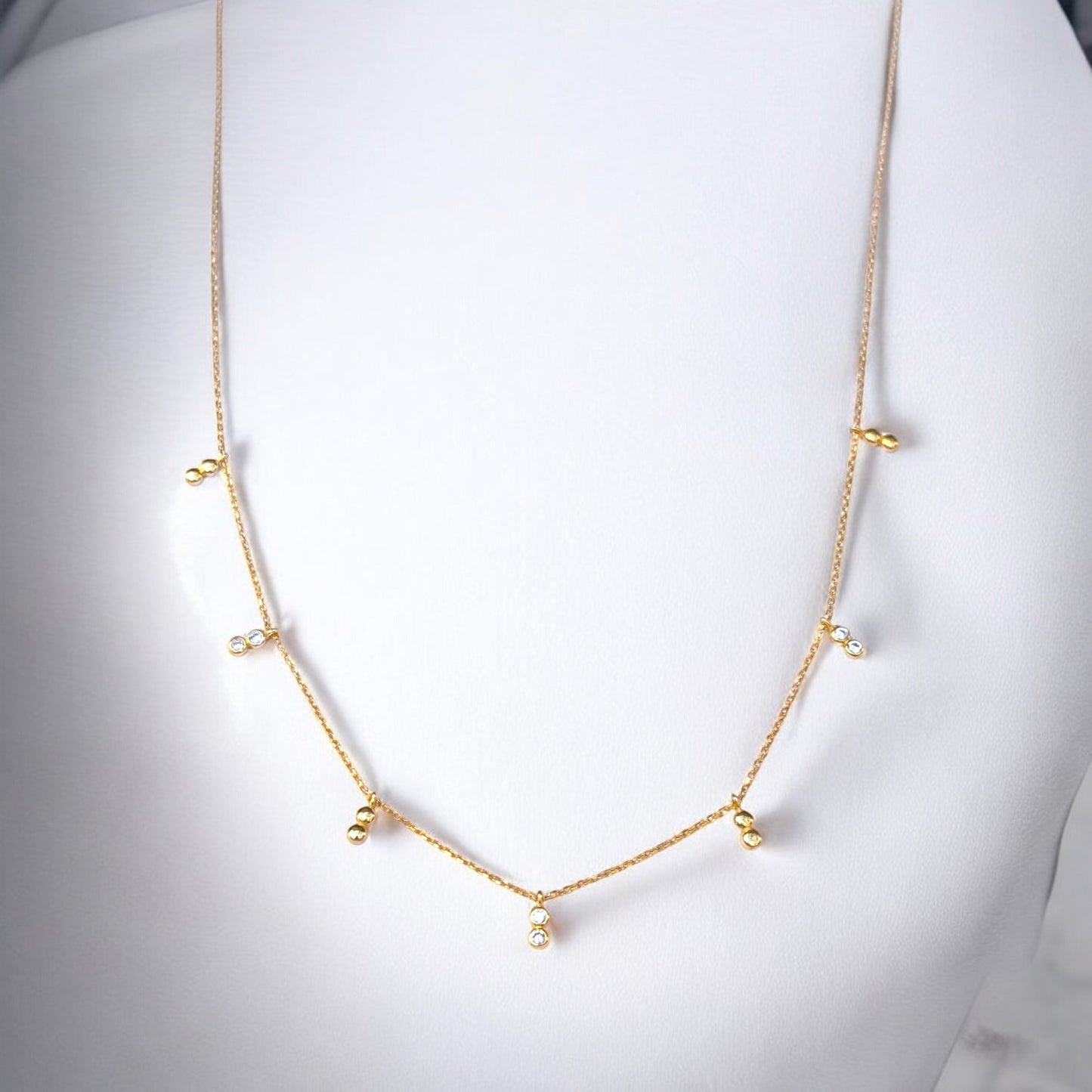 Minimalist Bezel CZ Necklace