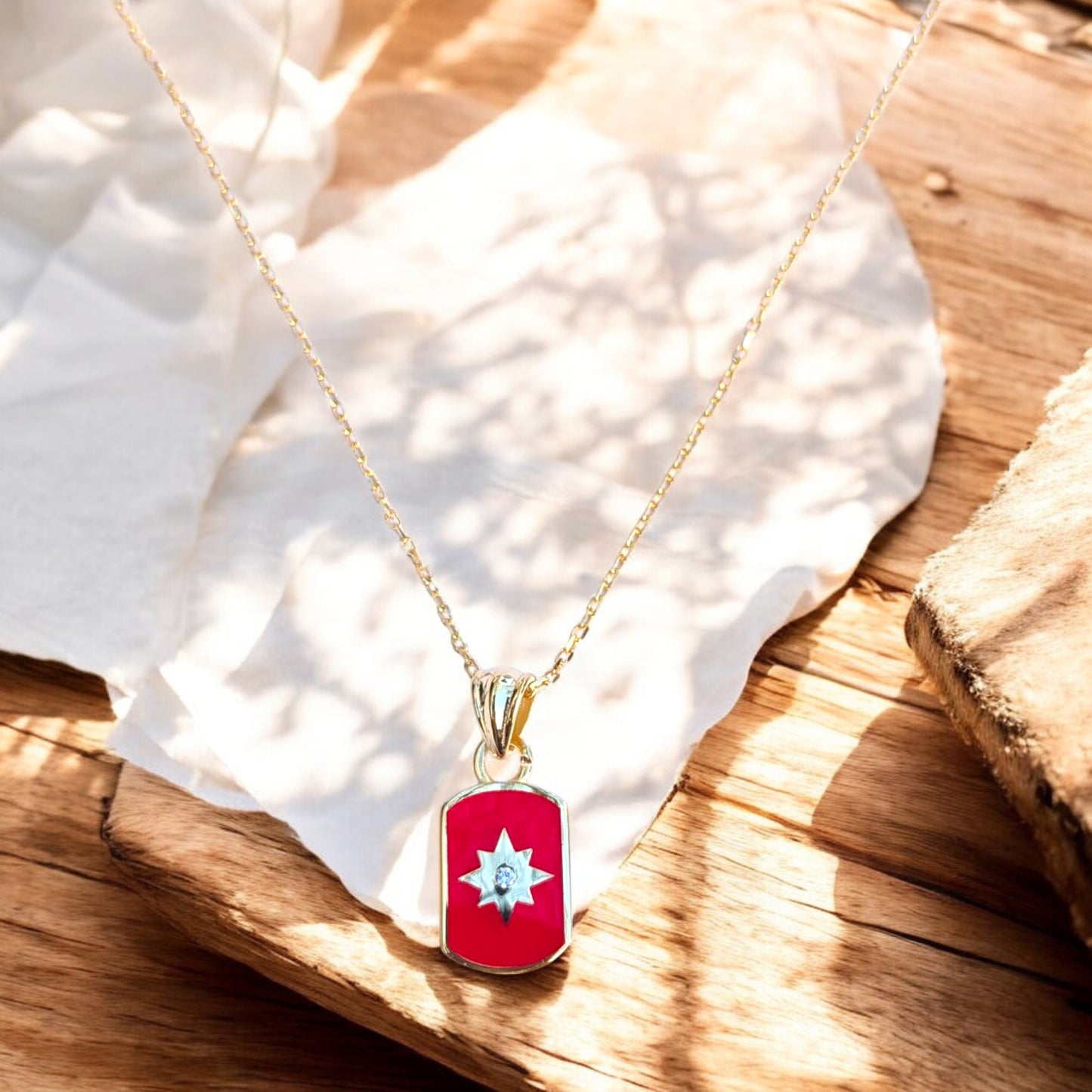 North Star Enameled Necklace