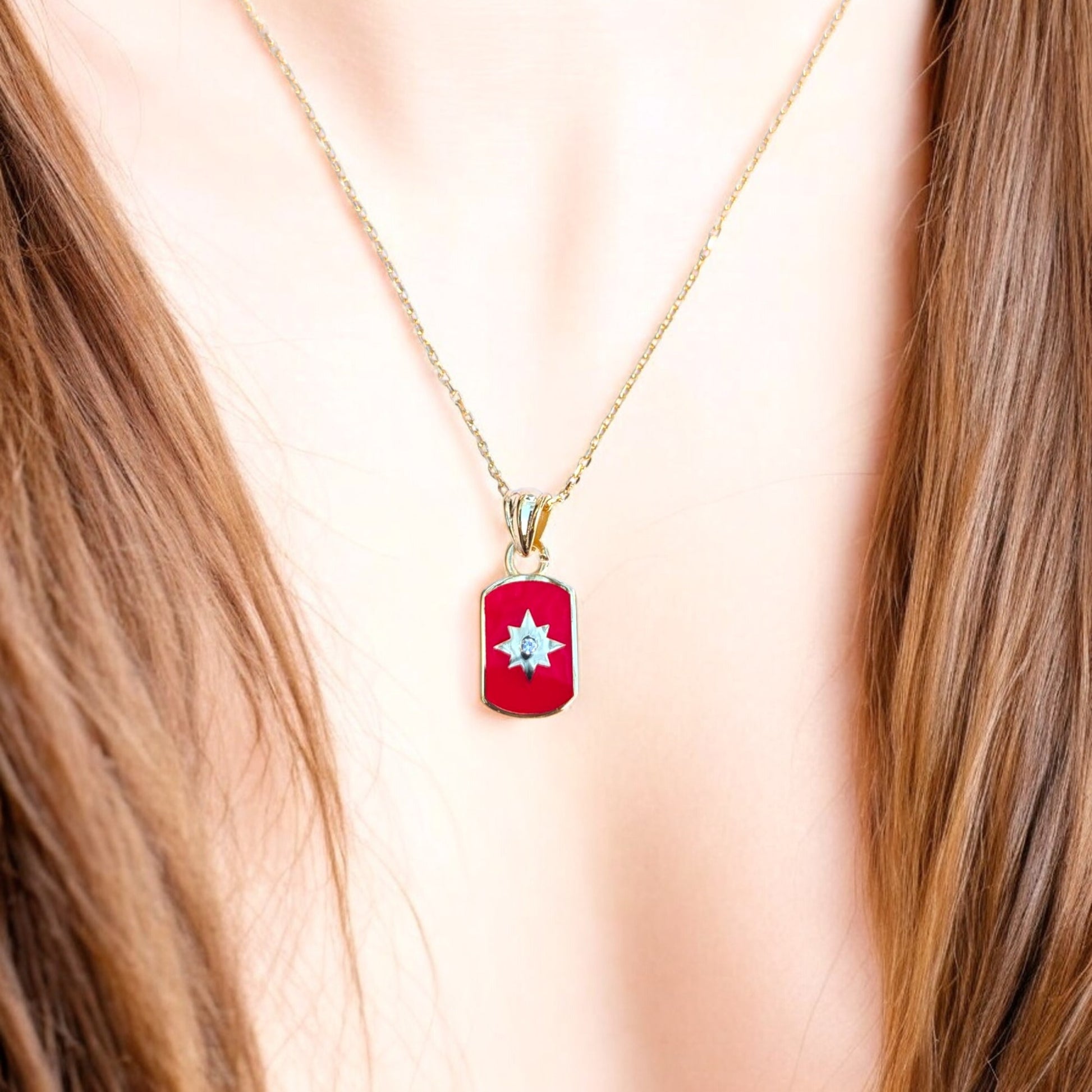 North Star Enameled Necklace