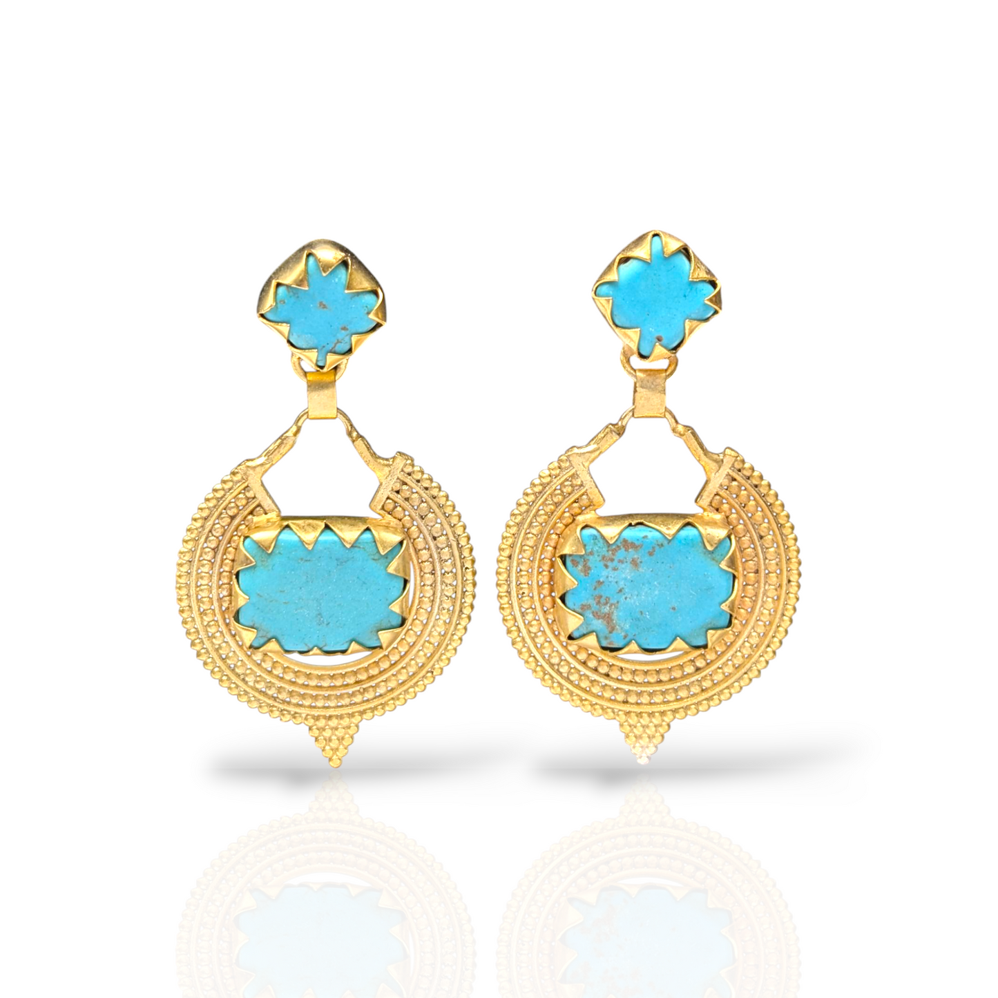 Turquoise Gold Earrings