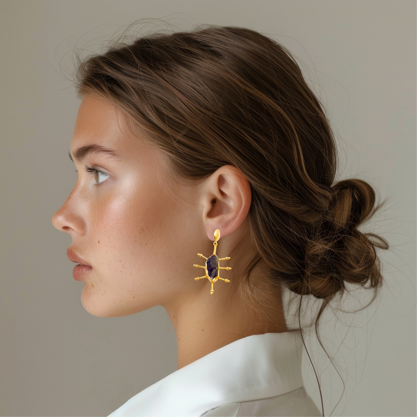gold-spike-earrings-natural-stone-variations