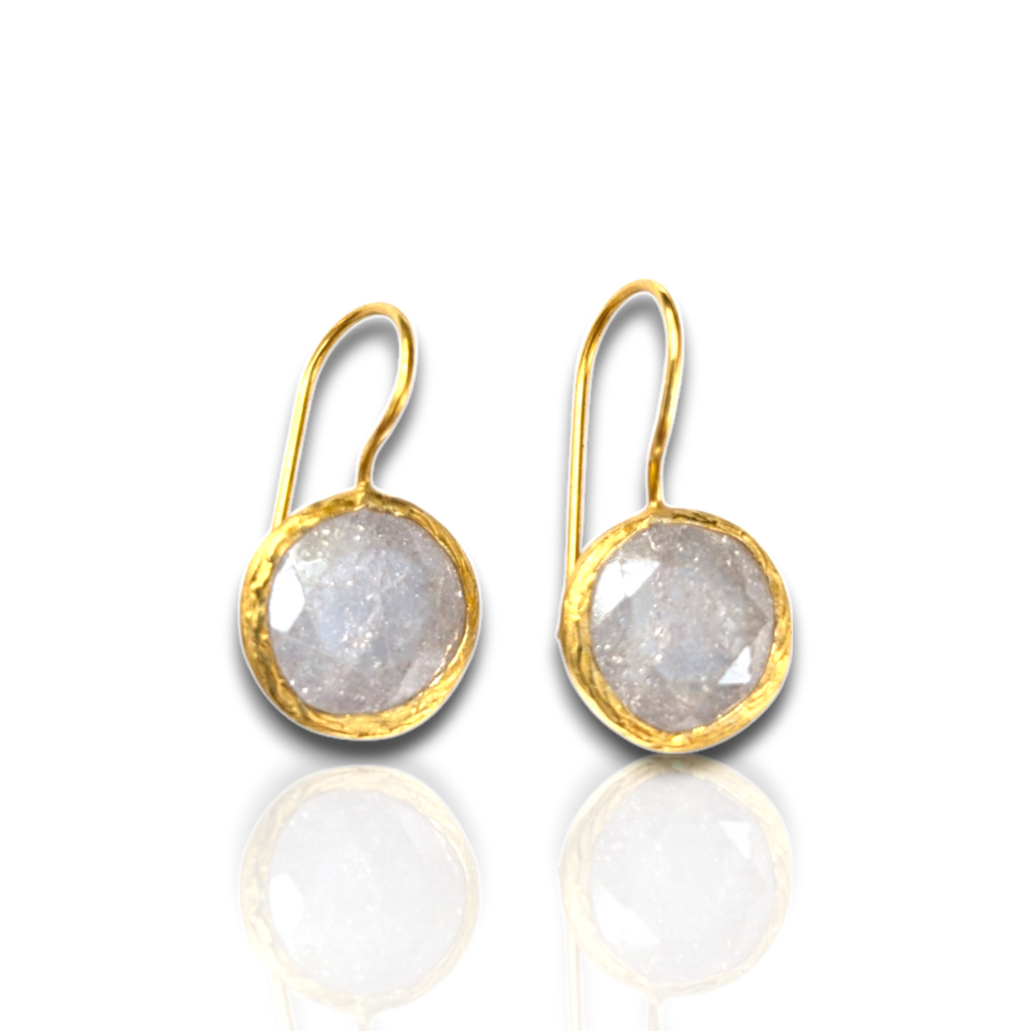 Round Clear CZ Drop Earrings