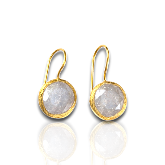 Round Clear CZ Drop Earrings