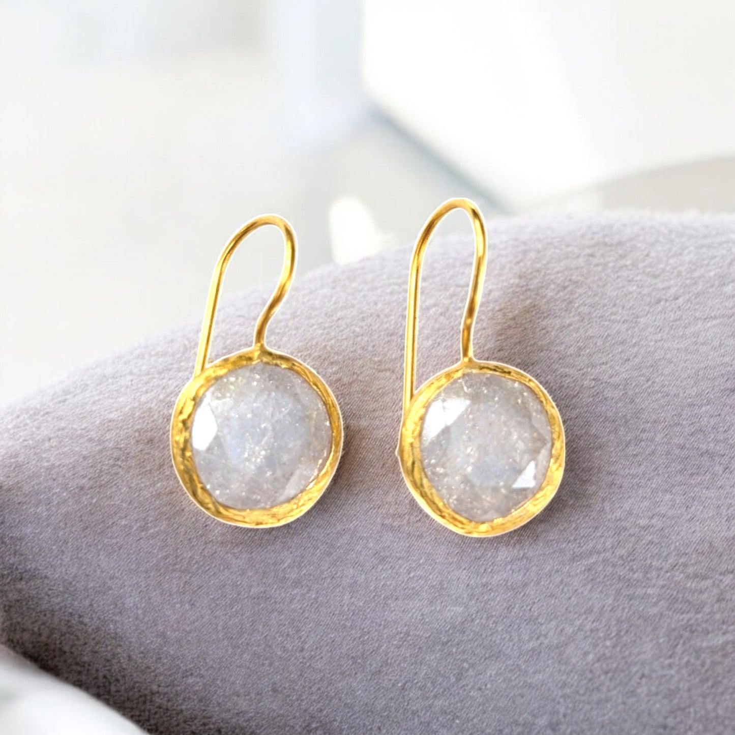 Round Clear CZ Drop Earrings