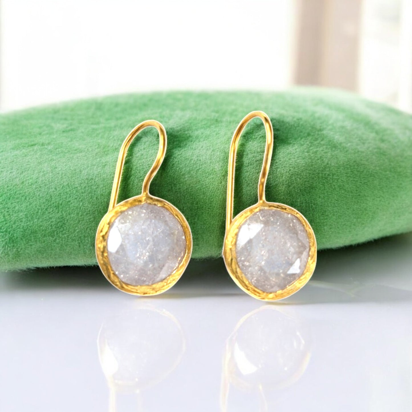 Round Clear CZ Drop Earrings